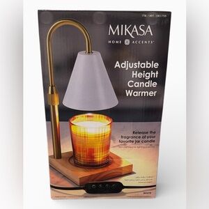 Mikasa Home Accents Adjustable Height Candle Warmer Gold and White